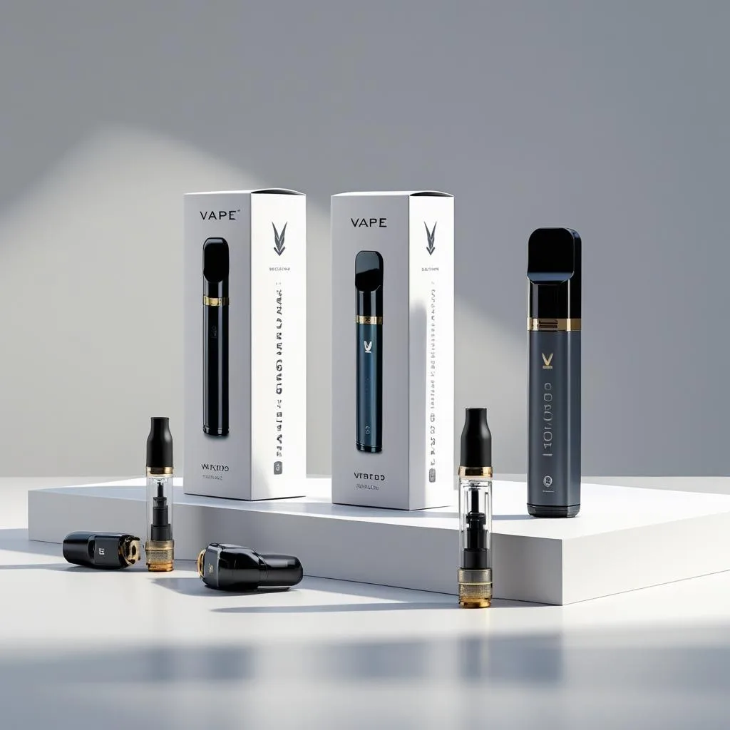 Diagram illustrating how to measure a custom vape box, showing length, width, and height with clear labels and arrows.