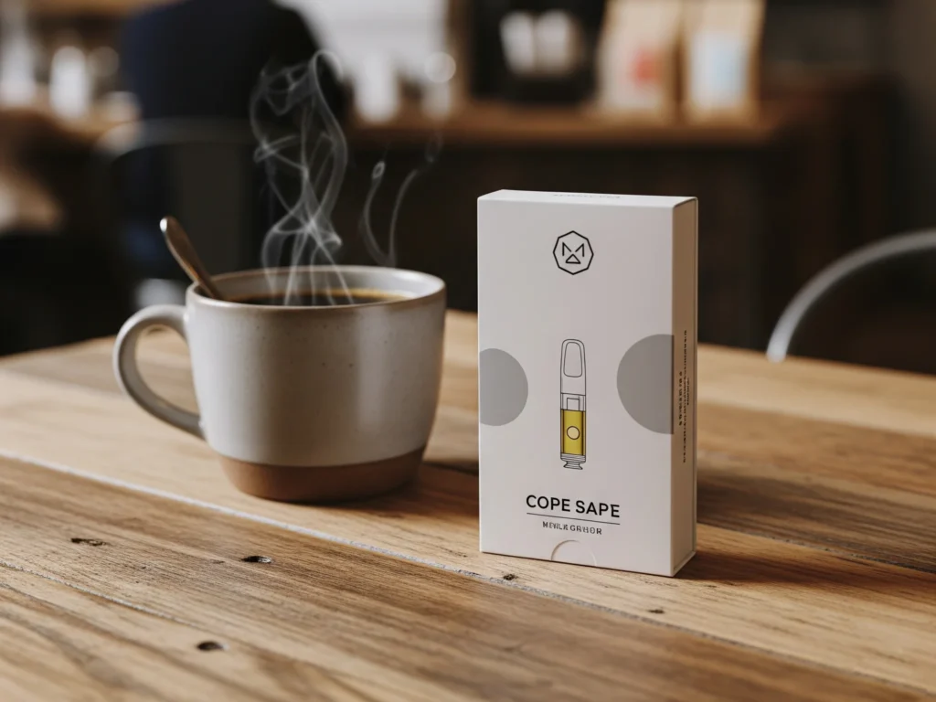 Eco-friendly minimalist custom vape cartridge box made from recycled kraft paper, showcasing 2025 sustainable packaging trends.