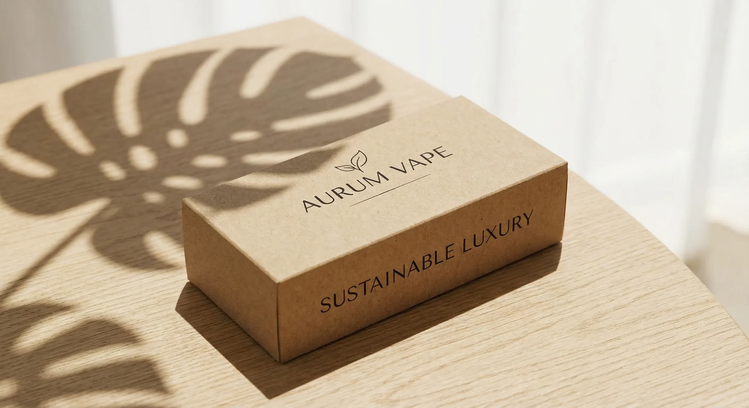 Sustainable luxury vape packaging unboxing NYC made from eco-friendly kraft paper.